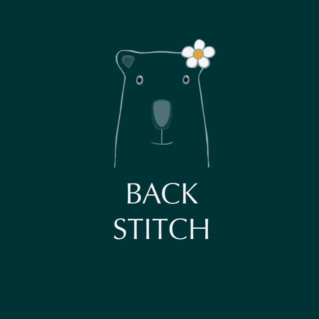 Yeşil Makara ayısı ve “Back Stitch” yazısıyla bir nakış videosunun kapağı